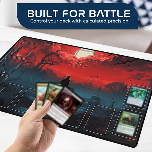 Ships Next Day, Made in USA - Customizable Collectible Card Game Mat for Competiton or Casual Play - Tournament Legal Playmat with Personalized Design Option, Choose Your Own Layout, 24x14