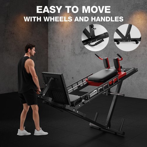 Leg Press Hack Squat Machine, Leg Machine for Home Gym with Linear Bearing, L11 Professional Adjustable Leg Exercise Machine, Lower Body Special, Leg Machine (Red