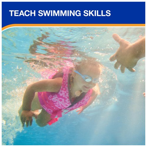 SwimWays Barbie Swim Trainer Life Jacket, US Coast Guard Approved Life Vest Kids Swim Vest, Pool Floats & Life Jackets for Kids 33-55 lbs