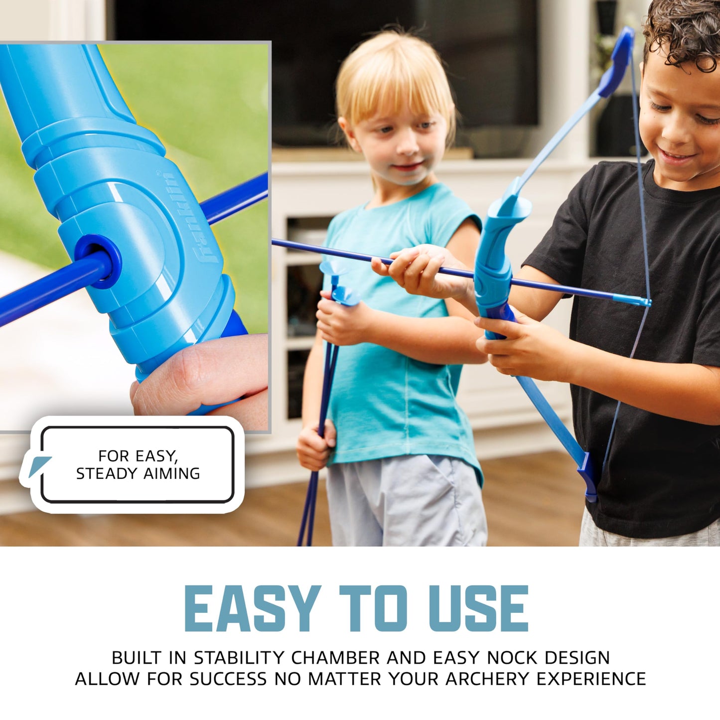 Franklin Sports Kids Archery Bow and Arrow Set - Indoor Toy Archery Set - Plastic Bow and Toy Arrows for Kids - Complete Youth Set