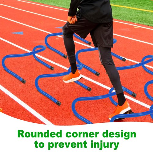 Seenelling 32 Pcs 6" Agility Training Hurdles Speed Training Hurdles and Marker Cones Equipment Agility for Athletes Soccer Football Basketball or Plyometric Exercise Compact Storage(Orange,Blue)