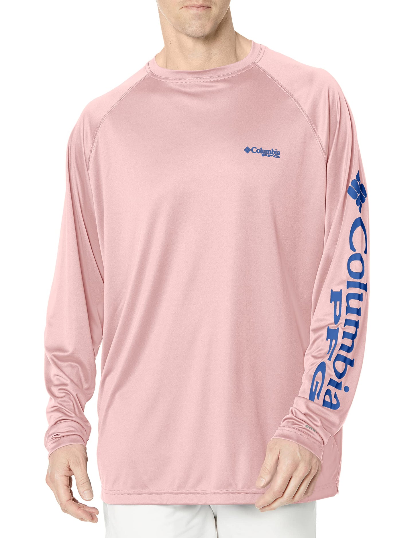 Columbia Men's Terminal Tackle Long Sleeve Big Shirt, Cherry Blossom/Vivid Blue, 3X