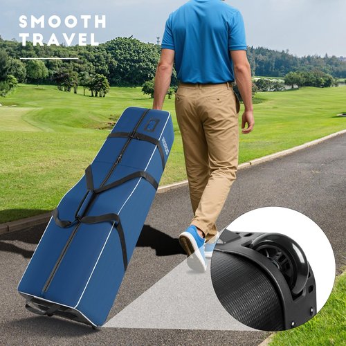 RIOROO Golf Travel Bags for Airlines with Wheels, Soft-Sided 900D Oxford Cover, Padded Club Protection, Universal Fit Golf Gifts for Men and Women