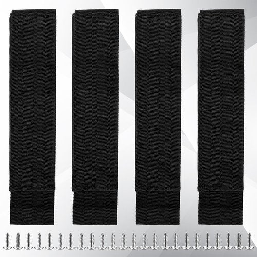 Arrowbash 4 Pcs Fishing Rod Straps for Boat Deck 28.1'' Nylon Rod Straps( up to 5) with 24 Screws Secure for Fishing Boat Accessories, Black