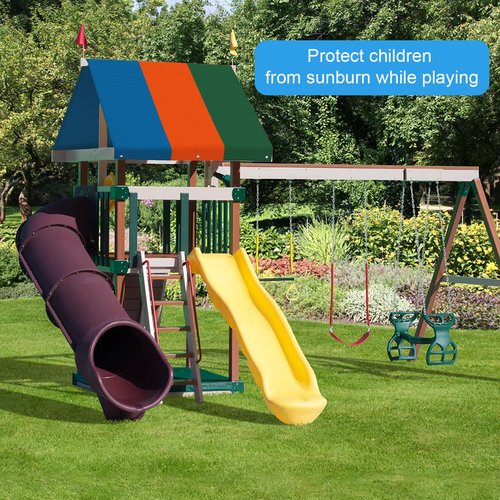 Playset Canopy Replacement,52“ x 94” Playground Canopy,Swing Set Replacement Tarp for Swing Play Set Outdoor,Kids Playground Roof Cover,Outdoor Swingset Shade,Sunshade Snow Proof Tent Cover