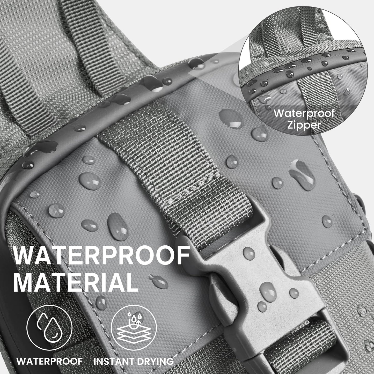 G4Free Waterproof Mini Crossbody Sling Bag, Small Chest Fanny Pack for Men, Lightweight Travel Sports Purse (Grey)