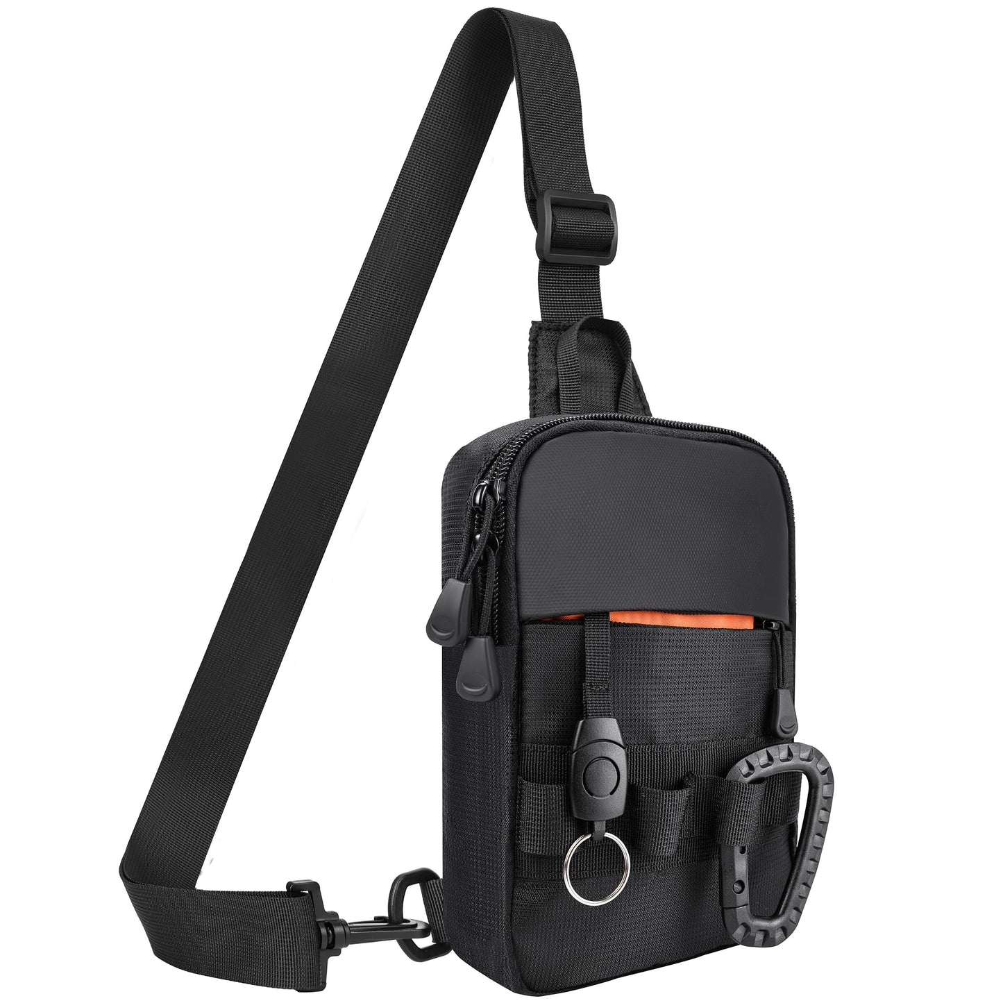 DEYACE Mini Mens Sling Bag with Premium YKK Zippers, Lightweight Small Crossbody Chest Purse Bag for Hiking Travel Work Daily Use