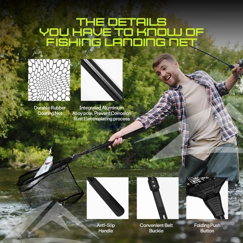 Zaloom Fishing Backpack with Rod Holder & Foldable Net - 40L Fishing Tackle Backpack, 2 Tackle boxes, Hiking Bag with Waterproof Rain Cover, Extra Storage Compartments