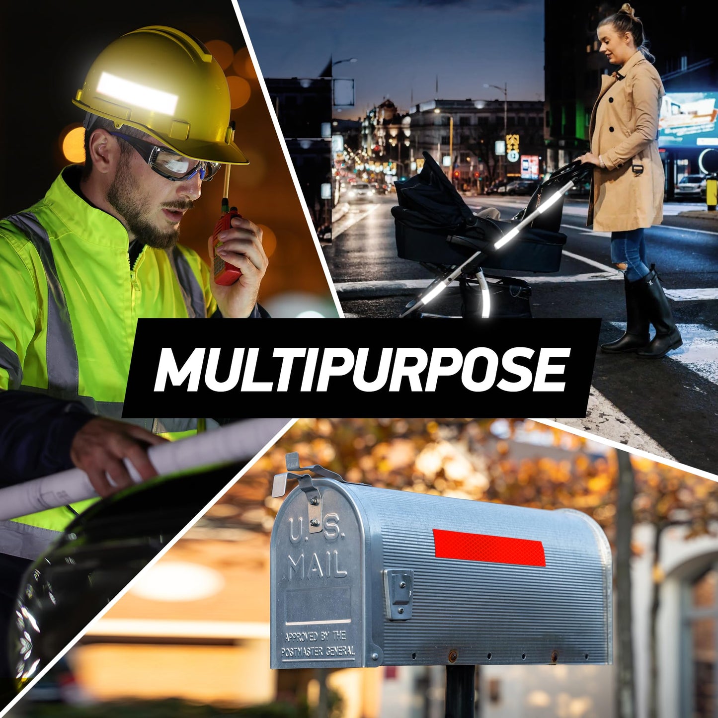 Byllstore Reflective Stickers | 3M Diamond Grade | Orange | 1.25″ x 6″ | 5-Pack | Reflective Safety Tape for Helmets, Cars, Mailboxes & More