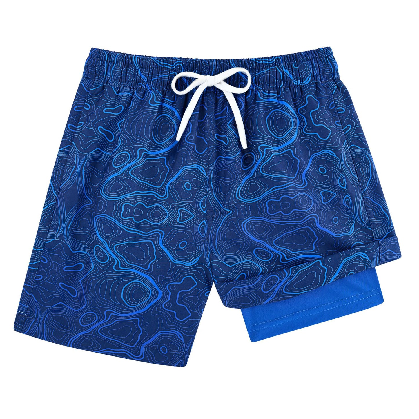 Cozople Boys Swim Shorts Bright Royal Swim Trunks Swimsuit with Boxer Brief Liner Quick Dry Compression Swimming Trunk Anti Chafe Bathing Suits Size 10-12