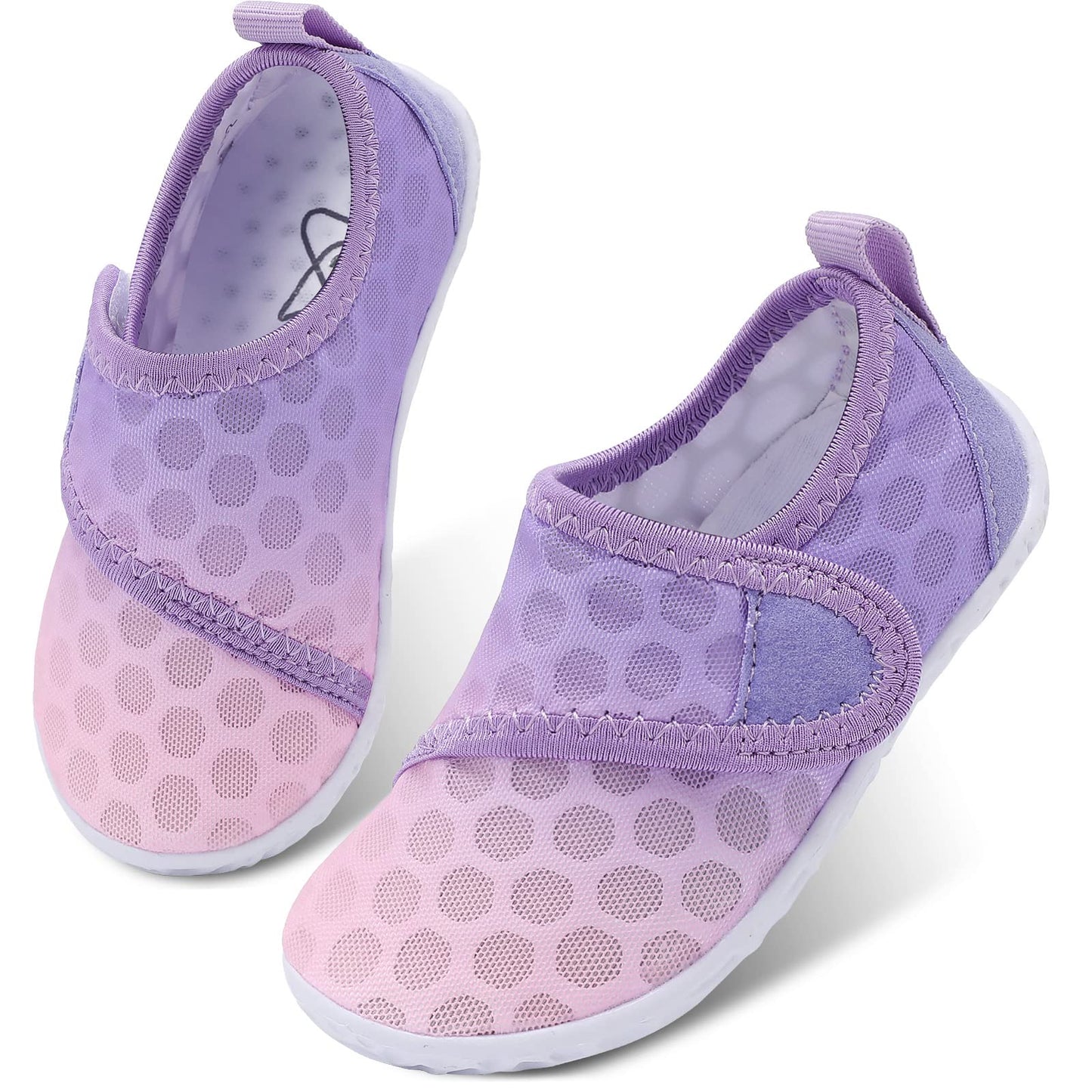 LeIsfIt Toddler Water Shoes Boys Girls Barefoot Aqua Socks Kids Breathable Quick-Dry Swim Shoes for Beach Pool Surf, Gradient Purple, 6 Toddler