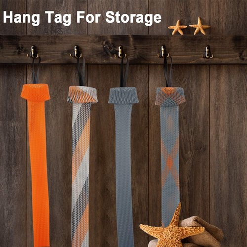 Beetwo Fishing Rod Cover, 4 Pack Fishing Rod Sleeve Sock Pole Glove Protector Cover with Lanyard for Fly, Spinning, Casting, Sea Fishing Rod