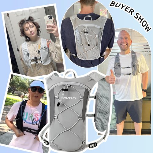 Running Hydration Vest, Lightweight Hydration Pack for Running Women Men, Water Vest with 1.5L Bladder, Adjustable Breathable Reflective for Runnning Trail, Marathons, Hiking, Cycling