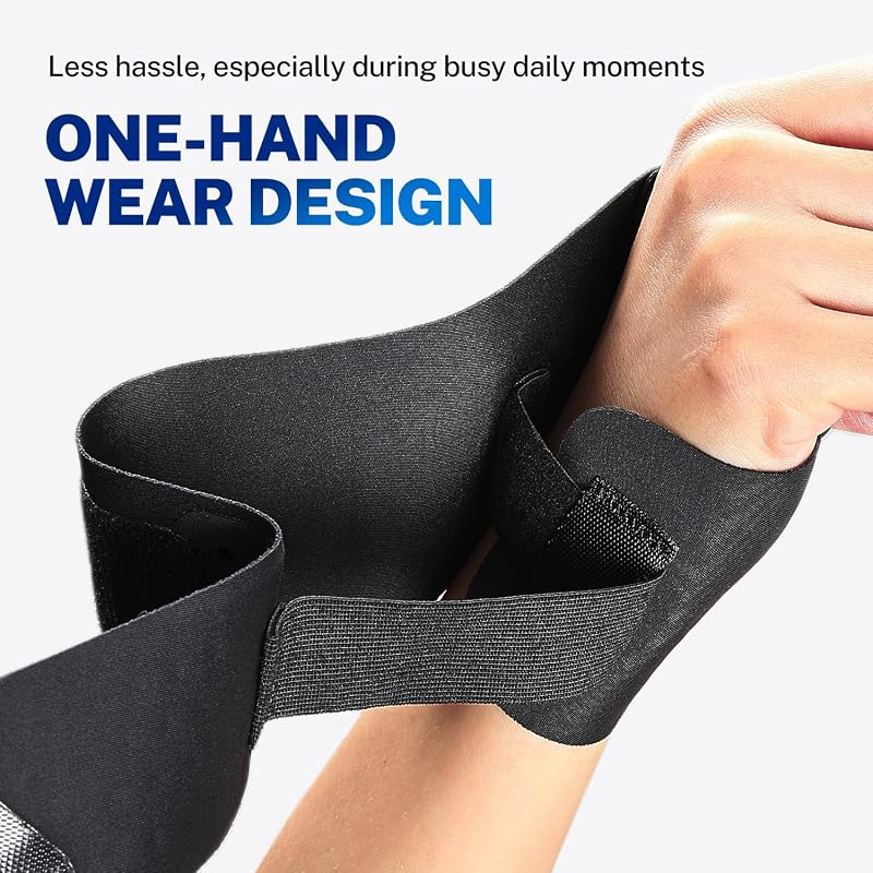 Fitomo Ultra Thin Carpal Tunnel Wrist Brace - Black, L/XL (All-Day Wear)