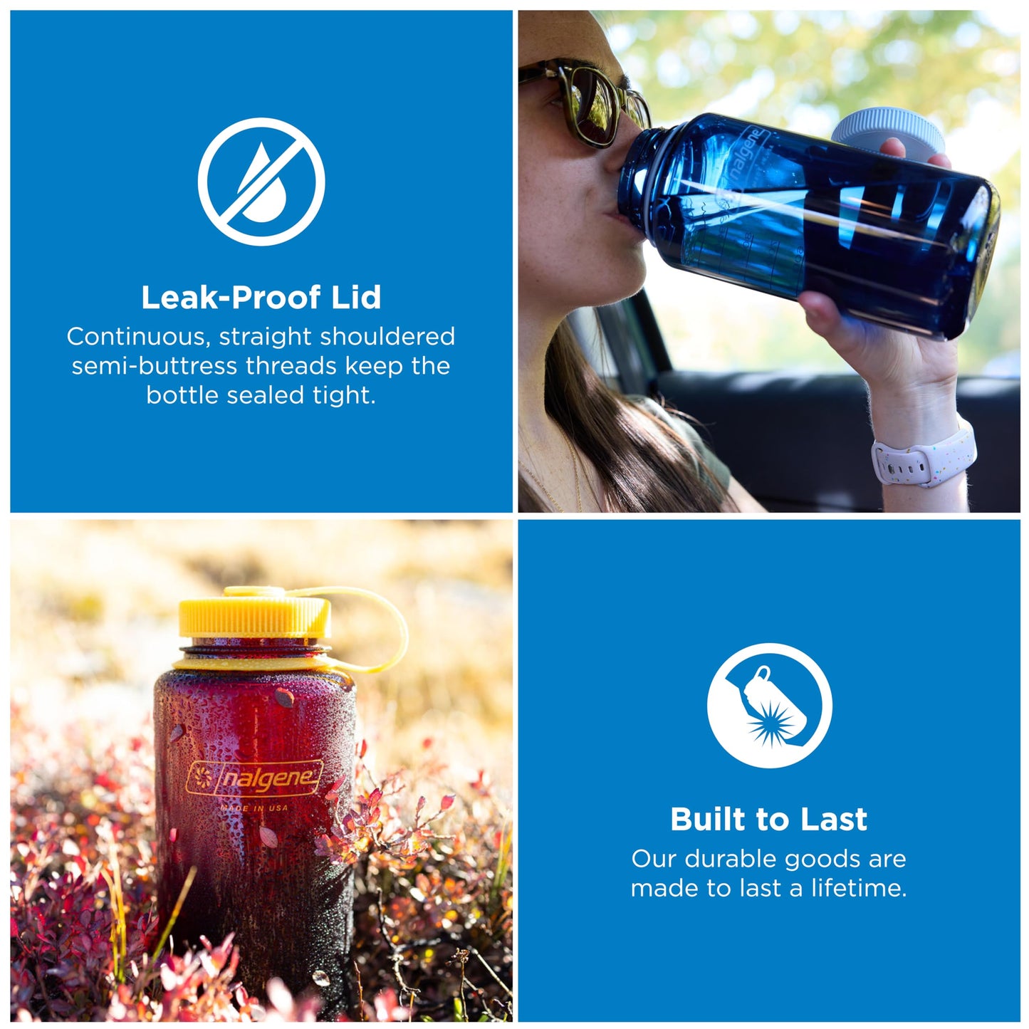 Nalgene 32 oz Wide Mouth Water Bottle, Indigo