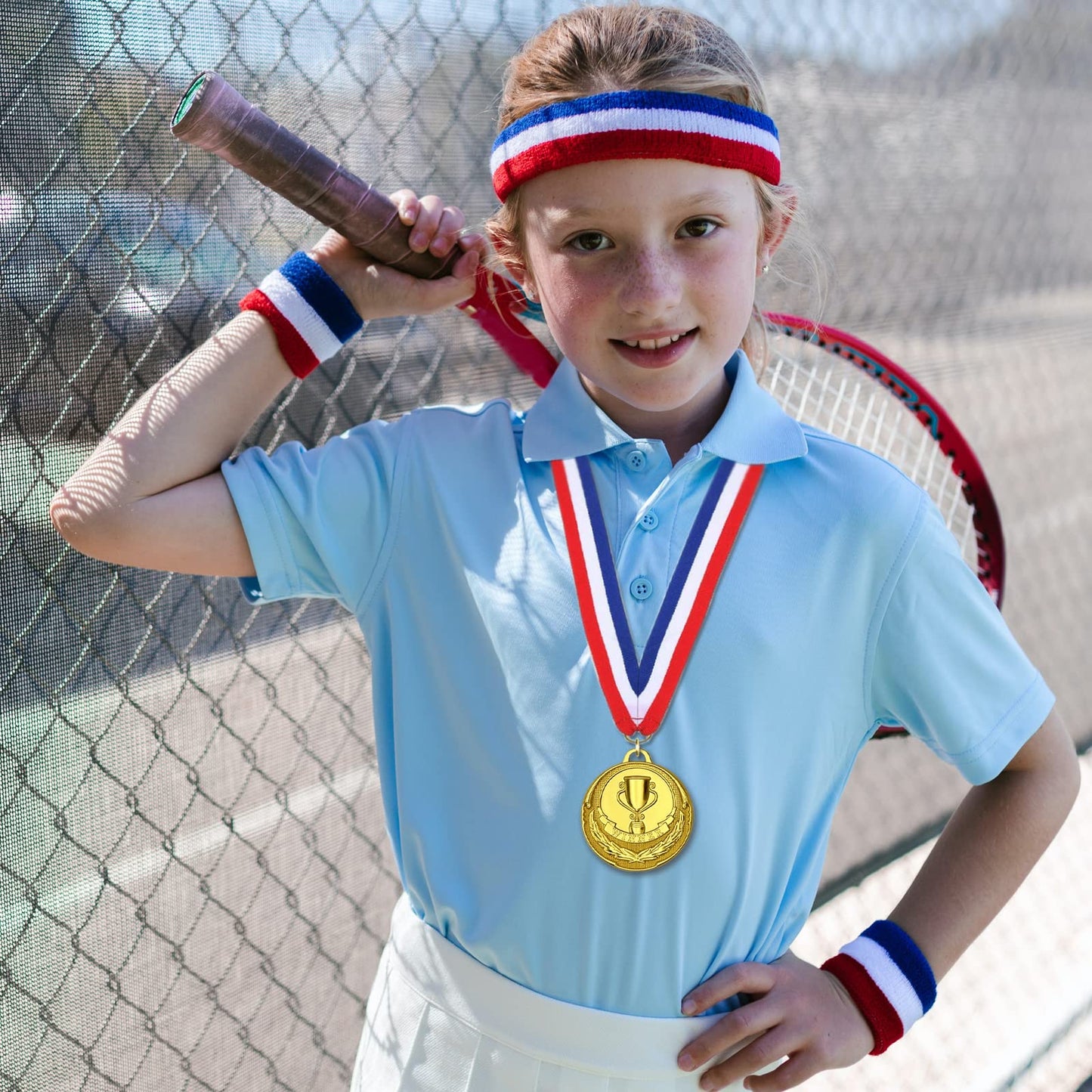 12 Pieces Gold Medals for Awards - Winner Medal Metal with Neck Ribbon Prizes for Kids, Adults, Sports Day, Spelling Bees, Competitions, Party, 2 Inches