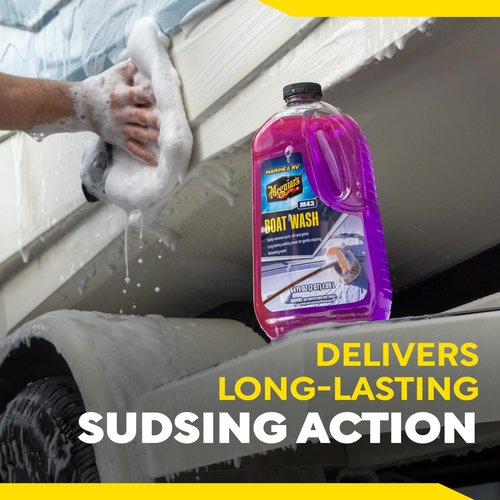 Meguiar's M43 Marine/RV Boat Wash, pH-Balanced Boat/RV Wash for Protecting Fiberglass and Gel Coat, Streak-Free Shine that Keeps Surfaces Clean and Protected, 64 Oz