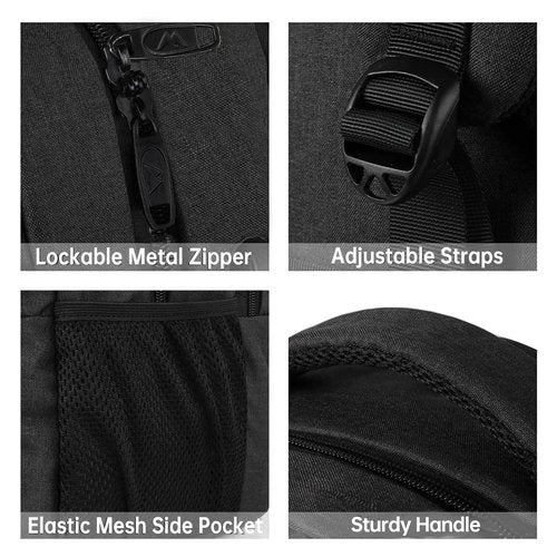 Large Travel Laptop Backpack, Business Anti Theft Slim Sturdy 18 Inch Laptops Bag with USB Charging Port, Waterproof College Computer Bag Gift for Men & Women Fits 18 Inch Notebook, Black