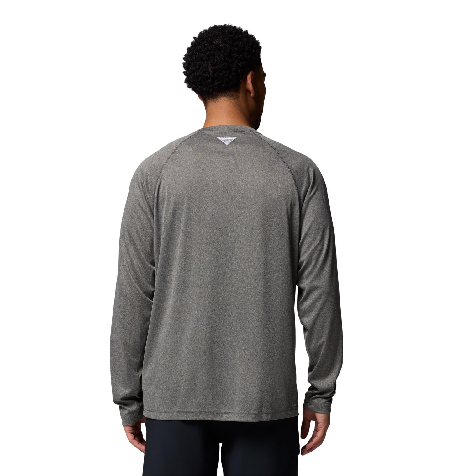 Columbia Men's PFG Terminal Tackle Long Sleeve Fishing Shirt, Charcoal Heather/Cool Grey Logo, 6X