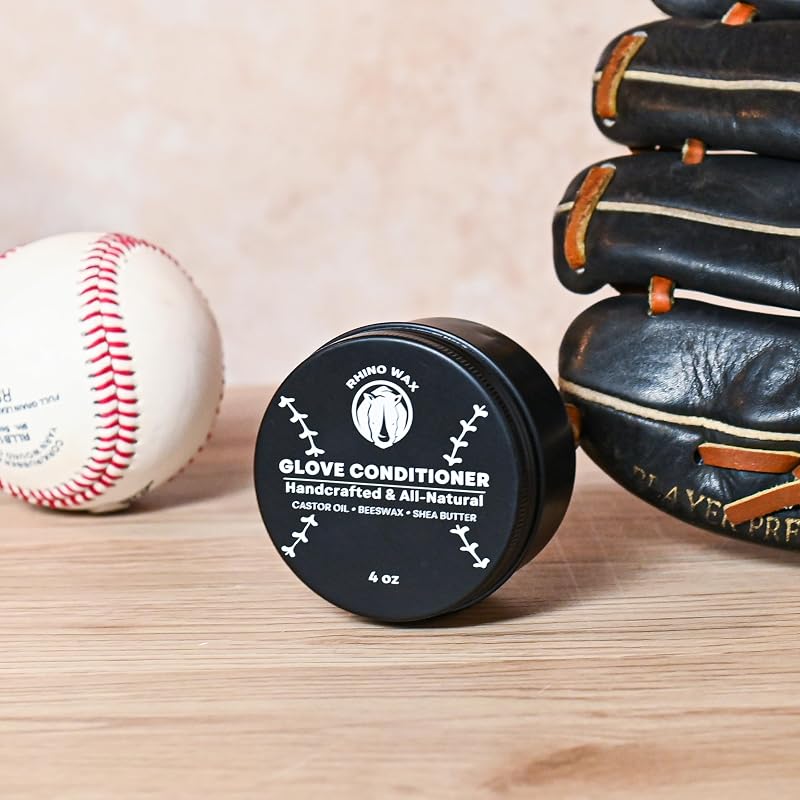 Rhino Wax Baseball Glove Conditioner 4 oz — Leather Break-In, Protect & Restore