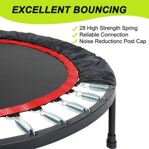 40?™â€?Mini Trampoline for Adults 400LBS Weight Capacity with Safety Pad Exercise Rebounder Trampoline for Indoor/Outdoor Workout