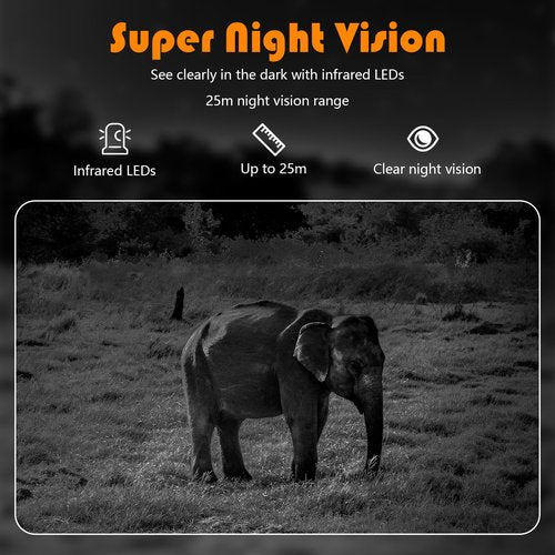 5K Trail Camera, WIFI 60MP Camera, 64GB SD Card, APP Control, Night Vision for Outdoor, Monitoring Game Cameras for Wildlife, Motion Activated 0.2s, IP66 Waterproof, 120°Wide Angle, H.264 MP4 Video
