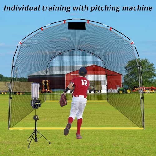 Doublehorse Baseball Batting Cage 13 X 10 X 8 FT Softball Training Batting Net for Backyard and Indoor Quick Assembly Hitting Net Cage for Practice with Portable Design