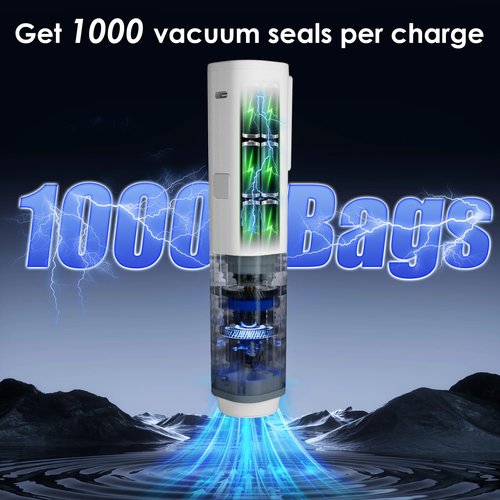 Vacuum Sealer,Food Saver Vacuum Sealer Machine,Ultimate Suction Power,Compact Design,Cordless Handheld Vacuum Sealer (Contains 30 Reusable Seal Bags)