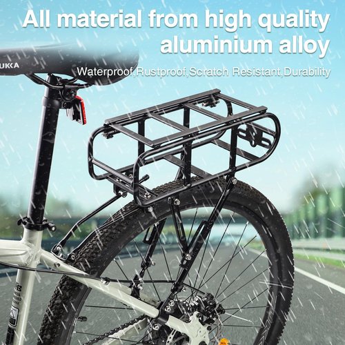 ZUKKA Rear Bike Rack Bike Cargo Rack Aluminum Quick Release Bike Rack Height Adjustable Fit 24"-28"/700C Bikes for Mountain Bike Road Bike