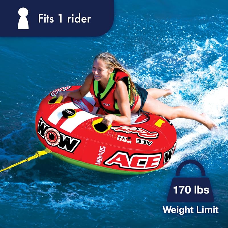 Ace Racing Boat Tube 1 Person Inflatable Towable - WOW Sports, Outdoor Variation