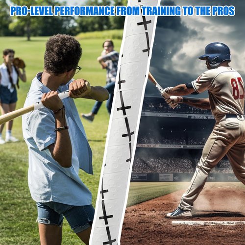ArtisanWonders Cross Baseball Bat Grip Tape 1.75mm Precut - Full Adhesive Bat Wraps for Baseball/Softball/Cricket (White) | Batting Grip Tape with Enhanced Thickness & Religious Design