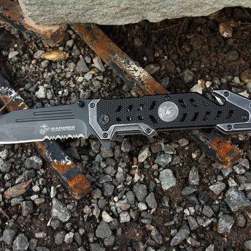 MTECH USA M-A1052BK Spring Assist Folding Knife, Black Blade, Black Handle, 5-Inch Closed