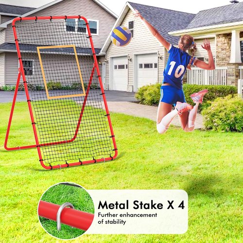 Volleyball Rebounder Net, 7x4 FT Professional Volleyball Net Outdoor, Bounce Back Net with Adjustable Rebound Angles, Volleyball Training Equipment, Ball Practice Net-Great Gift for Graduation