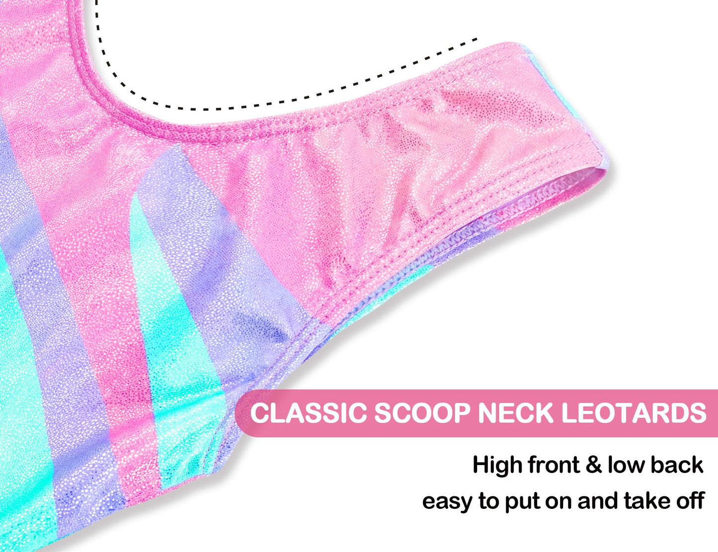 Domusgo Leotards for Girls Gymnastics Size 9-10 Years Old Sparkle Purple Blue Lightweight Athletic Outfits