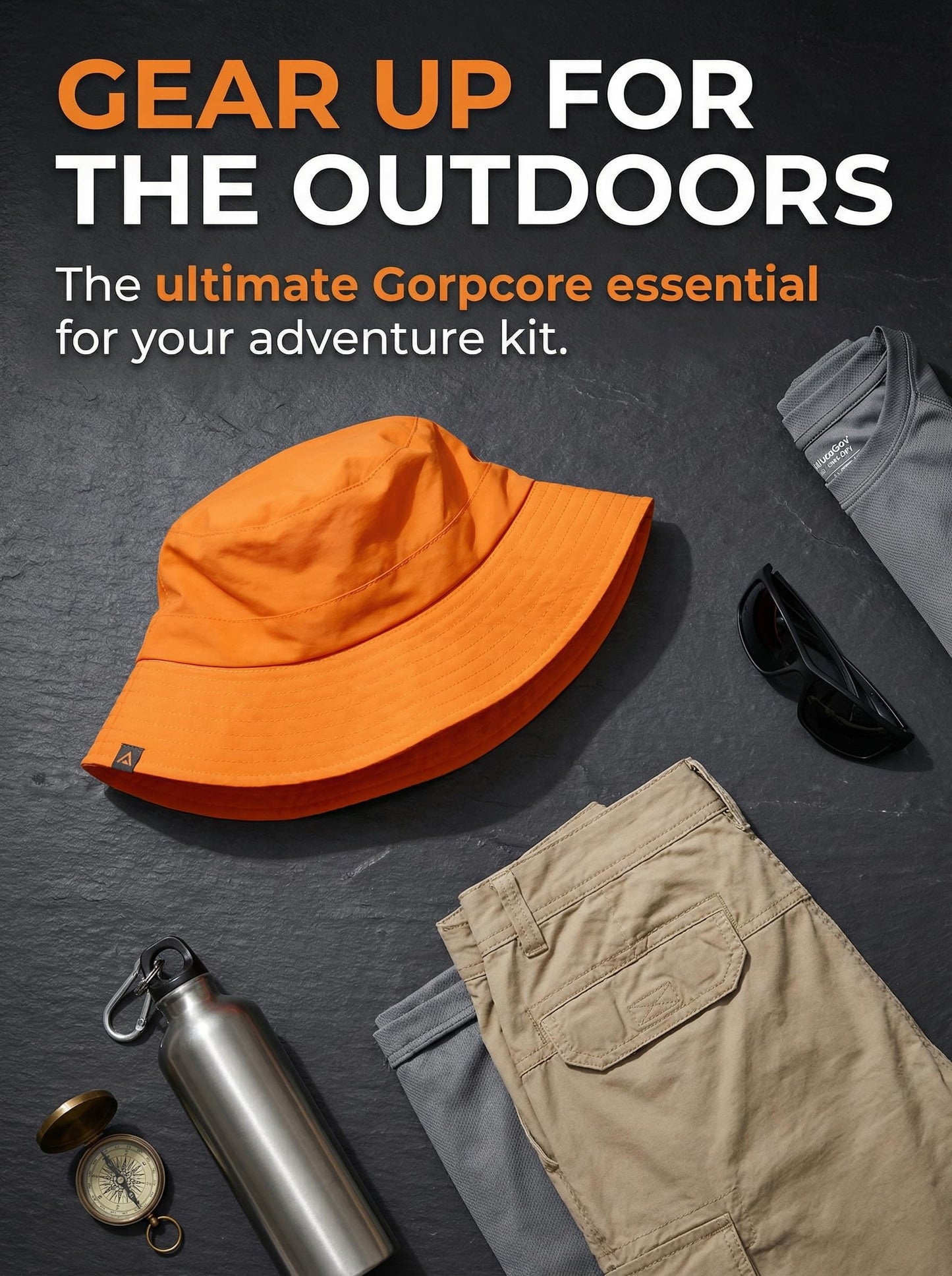AlturaGo Waterproof Bucket Hat UPF50+ Quick Dry Sun Hat for Men Women Lightweight Hiking Fishing Cap Foldable Packable for Outdoor Travel (US, Alpha, One Size, Neon Orange)
