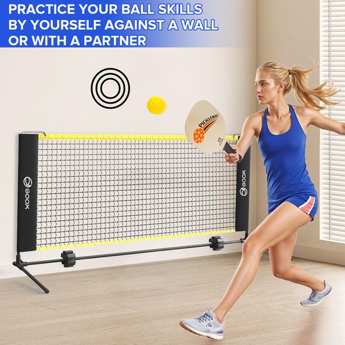 GOOX 6FT Small Mini Pickleball Net Set - Quick Setup Indoor/Outdoor Portable Practice Net - Lightweight Dink Training Aid for Backyard, Driveway
