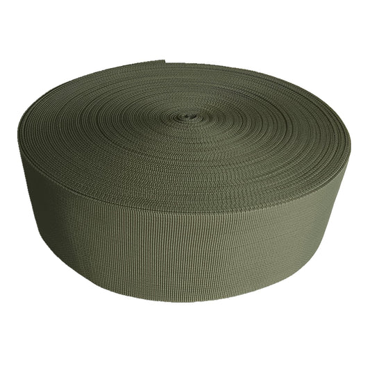 3 inch Webbing Strap for Lawn Chairs, 3" Olive Green Heavy Duty Polypropylene Webbing, 10 Yard