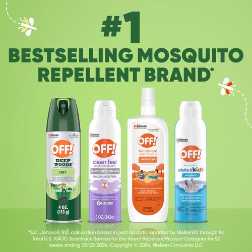 OFF! Deep Woods Travel Size Insect Repellent Aerosol, Dry, Non-Greasy Formula, Bug Spray with Long Lasting Protection from Mosquitoes, 2.5 oz