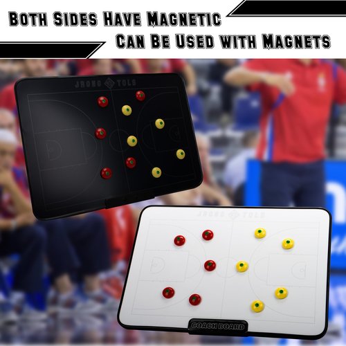 Double-Sided Electronic Coaching Board 15.5 Inch LCD Screen Basketball Tactical Coach Board with Stylus Pen, Dry Erase Pen and Eraser, Magnets for Training Teaching