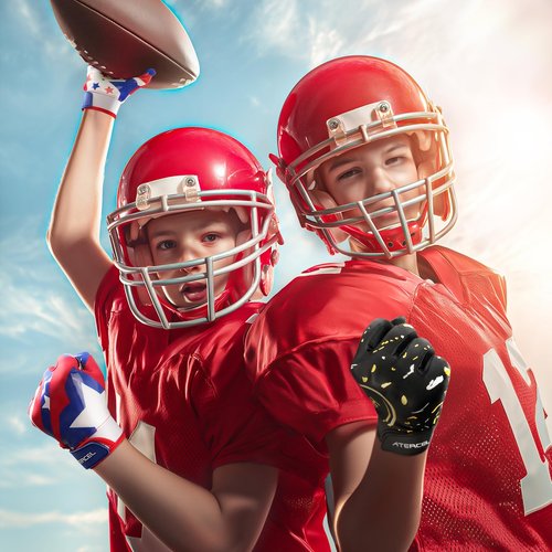ATERCEL Youth Football Gloves Kids Sticky Receiver Gloves Grip Football Glove for Boys Girls