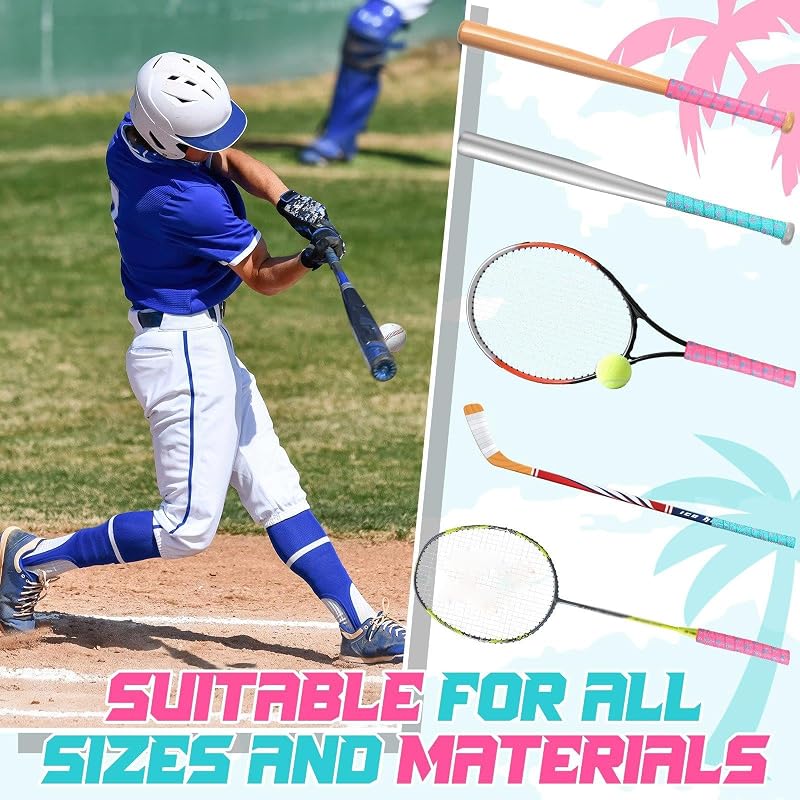 Pushglossy Pink Palms Bat Grip Tape - 1.5mm Non-Slip Baseball/Softball Grip