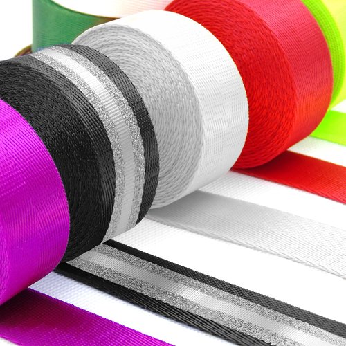 Grosun 10 Yards Nylon Webbing 1 inch 1.5 inch 2 inch Webbing Nylon Strap Backpack Straps Belt, 10 25 50 3.3 Yards Webbing (White, 1 inch)