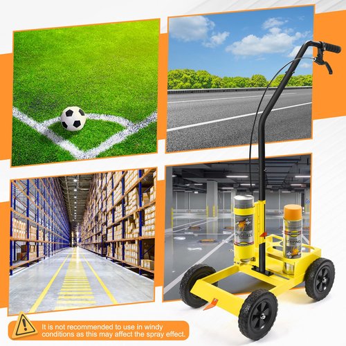 CAROD Striping Line Marking Machine, Parking Lot Striping Machine, Compatible with Professional Inverted Striping Spray Paint, Line Striper Machine for Fast and Accurate Marking, Yellow