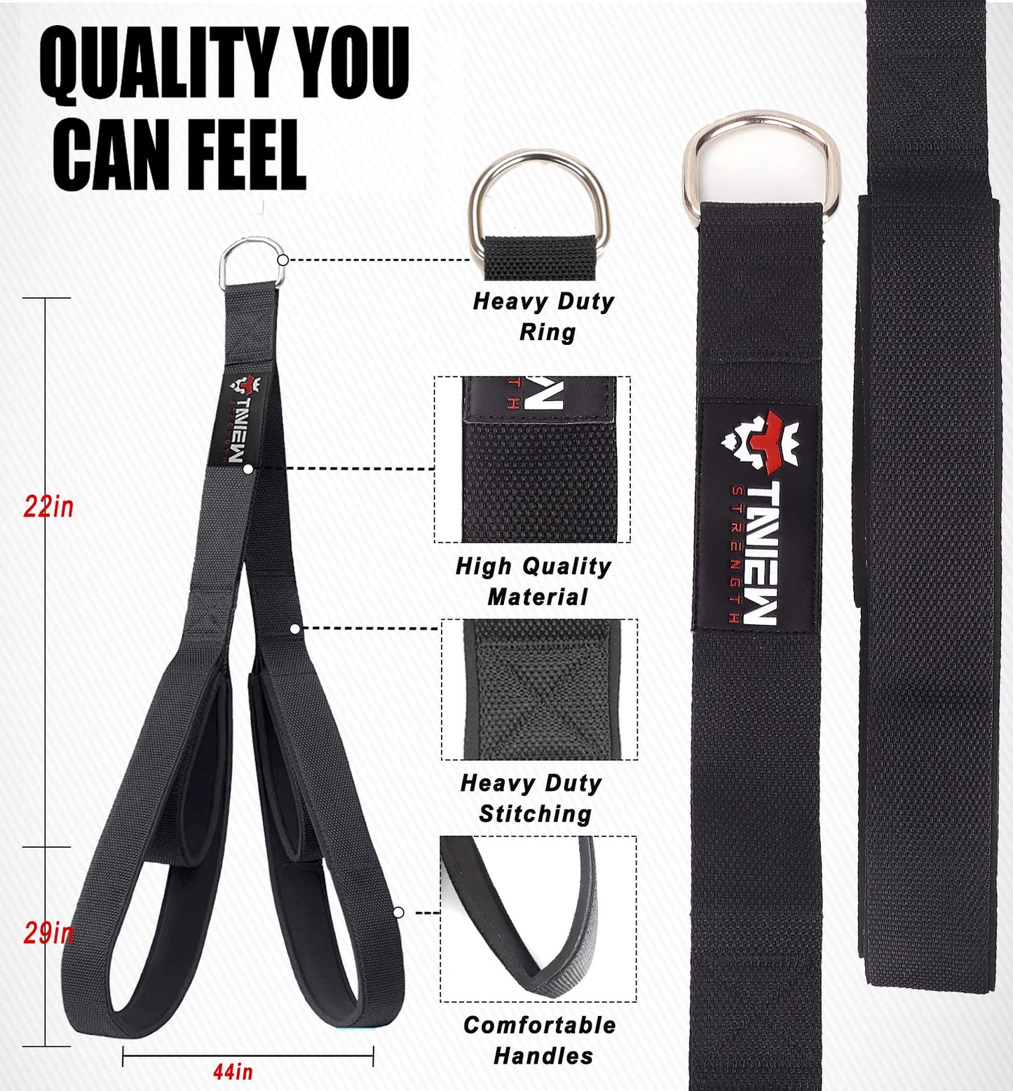TAVIEW Tricep Rope Adjustable Cable Attachment (13-28 inches),Tricep Pull Down Rope Extension Straps Cable Crossover Accessories (Adjustable Length