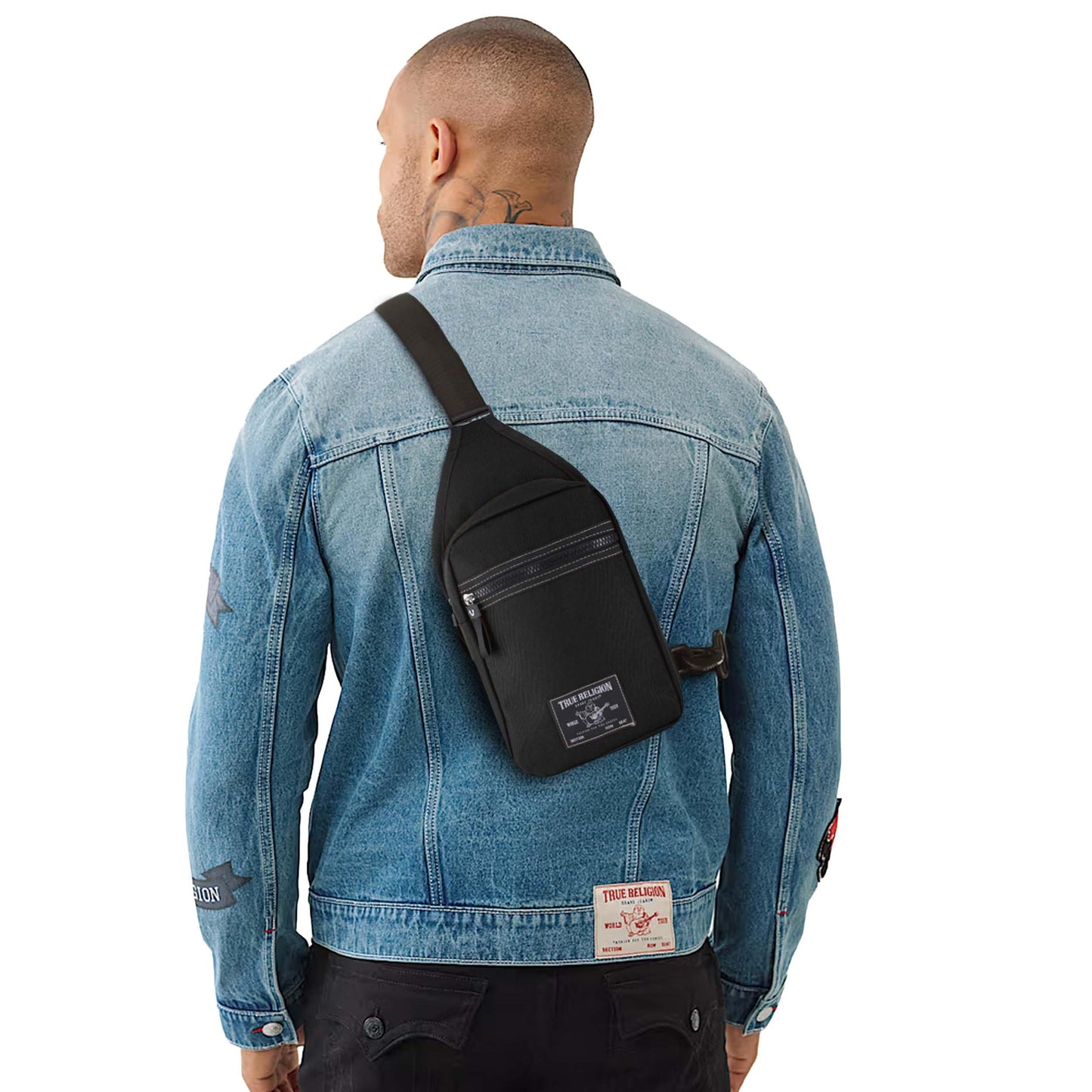 True Religion Crossbody Bag Men – Casual Shoulder Sling Bag for Men, Small Travel Men’s Crossbody