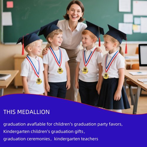 LZHZH 30 Pcs Graduation Medallion 2", Graduation Award Medal with Neck Ribbon, Graduation Medals for Students Graduation Party Favors Supplies