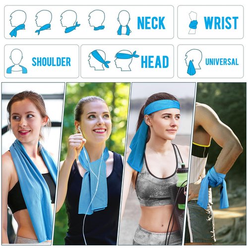 MENOLY 10 Pack Cooling Towels, Cooling Towels for Neck and Face, Sweat Microfiber Towel Soft Breathable Towel for Gym, Yoga, Camping, Running, Fitness, Workout & More Activities