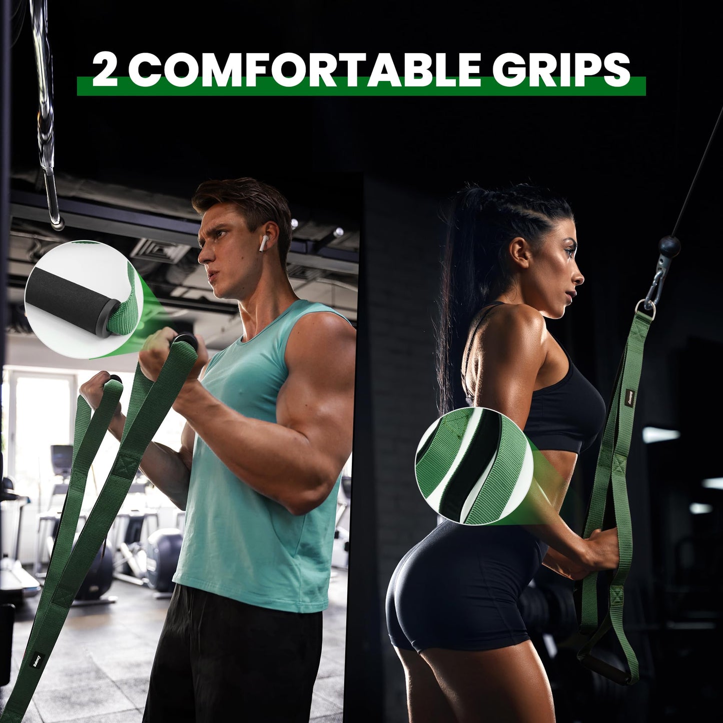 Balency Tricep Rope Cable Attachment Handles, Tricep Pull Down Attachment