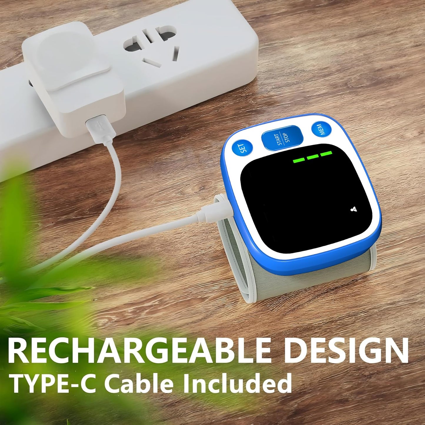 Oklar Blood Pressure Monitors for Home Use Rechargeable Wrist Digital BP Machine Cuff with LED Backlit Display, Voice Broadcast, 240 Memory Storage for 2 Users with Carrying Case, Blue
