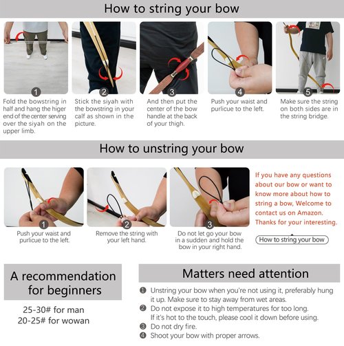 AF Archery Turkish Recurve Bow, 53" Traditional Horse Bow, Mounted Archery and Precision Shooting,Suitable for Entry Into Adults Youth Beginners Enthusiasts and Hunting, 30lbs